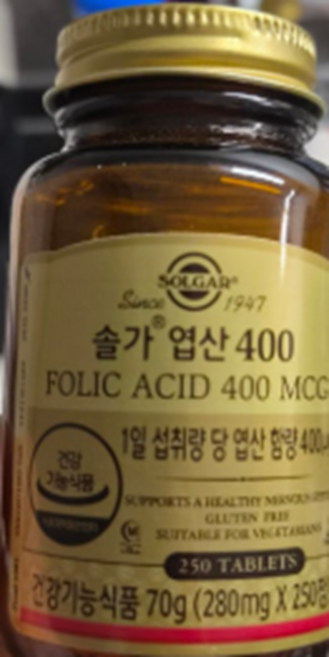 솔가 엽산 400, 250정, 1개