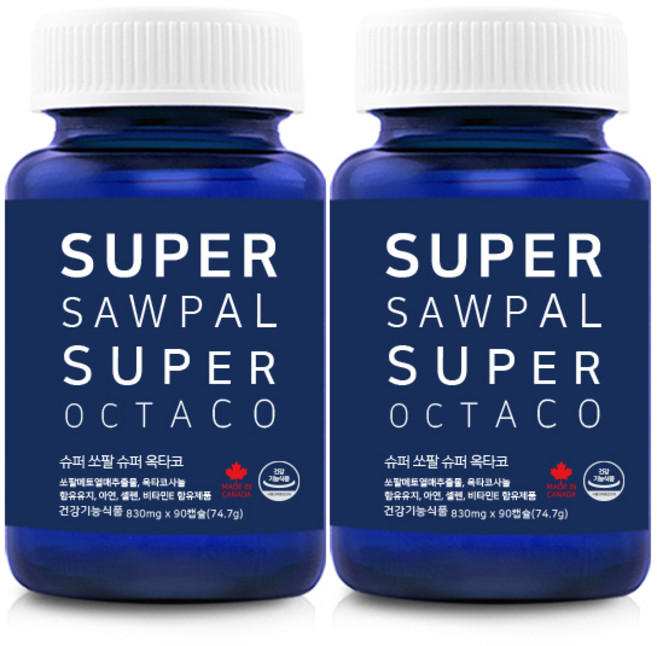 1+1 캐나다 6개월 쏘팔메토 전립선영양제 옥타코사놀 로르산 115mg, 2개, 90정