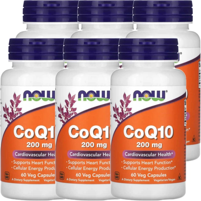 나우푸드 코큐텐 CoQ10 200mg 60캡슐 6통, 60정, 6개 - 쿠팡