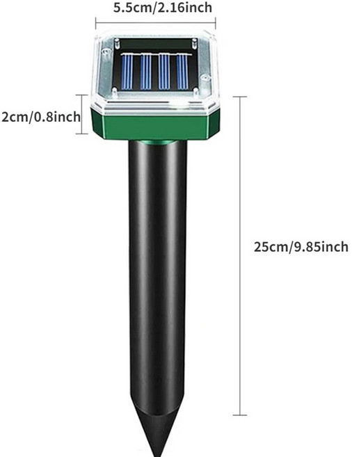 모기 퇴치기 야외 초음파 해충 정원 두더지 태양광 발전 뱀 새 쥐 방제 마당, 1 Pcs Square, 1개