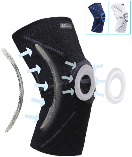 니슬리브 스쿼트 헬스 슬개골 슬개건 스프링 무릎보호대, 블랙, 1개
