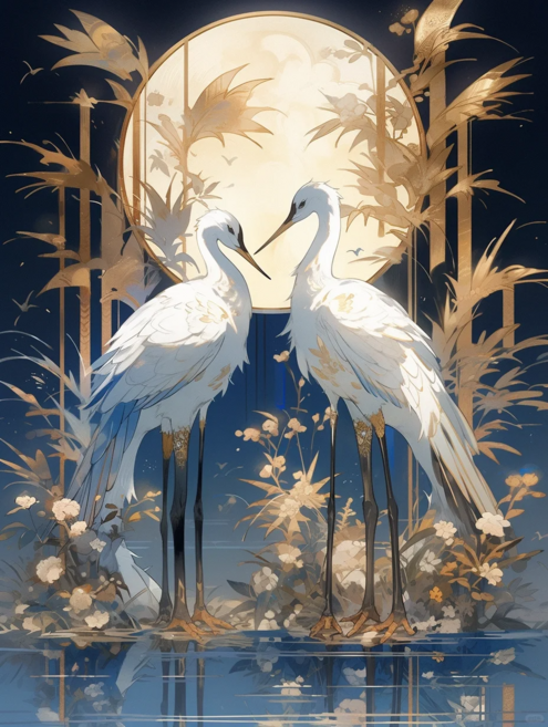 37종 건강과 재물을 가져오는 두루미 금전수 보석십자수 DIY 큐빅 비즈십자수 학 한쌍 백년해로 부귀영화 신혼선물 행운 풍경 학 인테리어 거실 사무실 풍수그림, 1개, 도안-05, 50cm*70cm