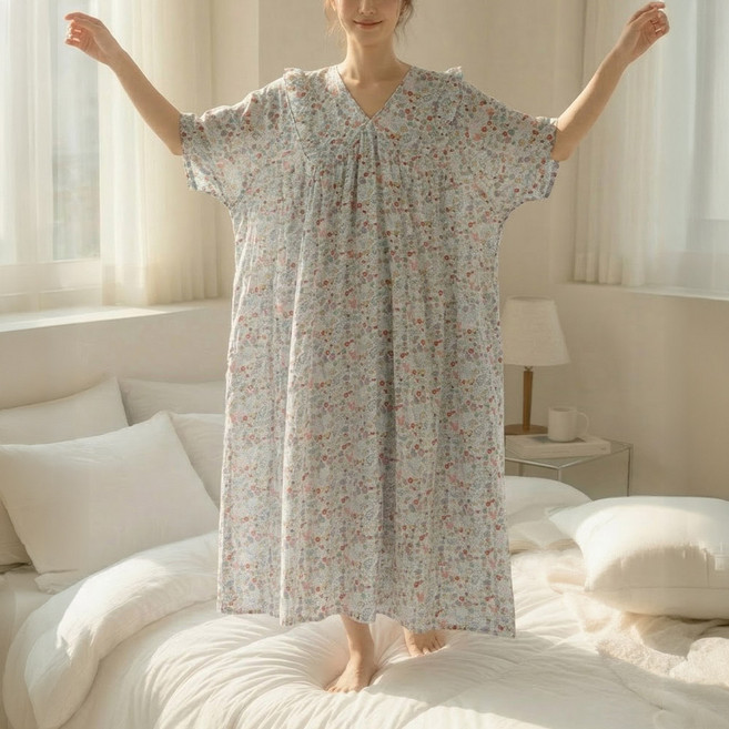 여성 여름 잠옷 원피스 빅사이즈 파자마 홈웨어 55~120