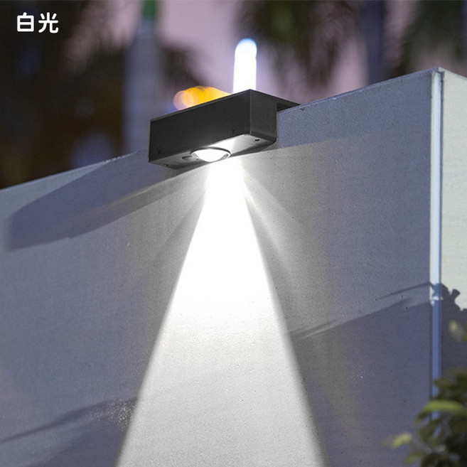 太陽能貓眼壁燈：LED戶外防水庭院燈, 白光（1LED）