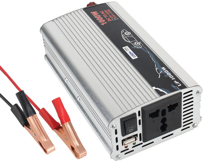 자동차 가정용 노트북 트럭용 전자 전압 변압기 순수 사인파 전력 인버터 12V-110V 220V 1000W, 01 실버, 1개