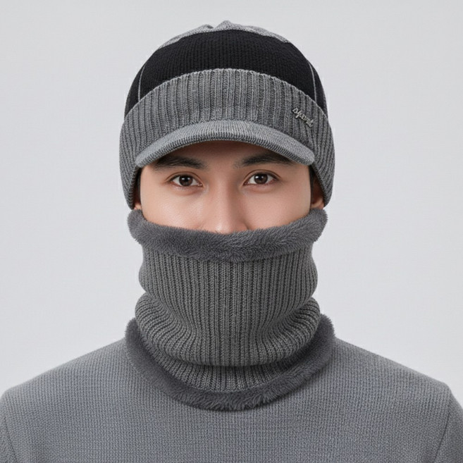 제로아 겨울 방한 귀마개 모자 넥워머세트