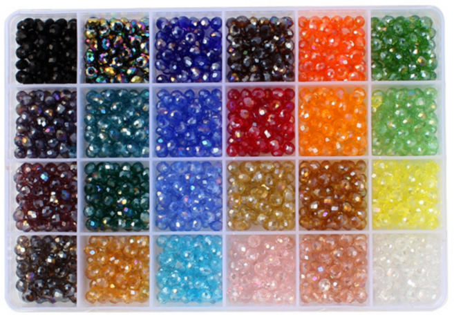 애니윙 론델컷 주판 크리스탈 팔찌만들기 비즈공예, 1개, 24칸 1200PCS