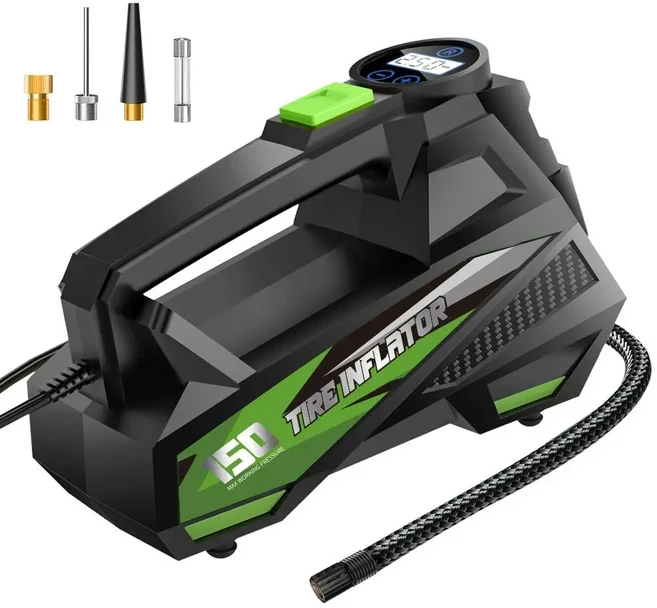 카선 자동차 에어펌프 에어 컴프레서 12V 150Psi 전기 무선 휴대용 타이어 공기 주입기 바이크 오토바이 자, 01 3012