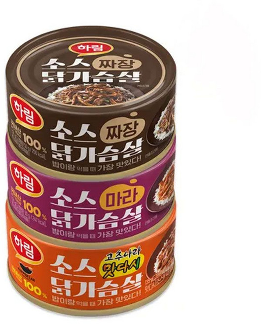 하림 소스닭가슴살(캔) 3종 3캔, 3개, 135g