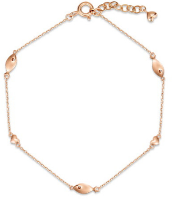 [비앤비골드] 18K 큐트 물고기 하트 팔찌 MNB40592