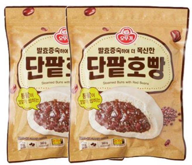 오뚜기 오뚜기 발효증숙 단팥호빵_냉장 360g 2개, 2세트