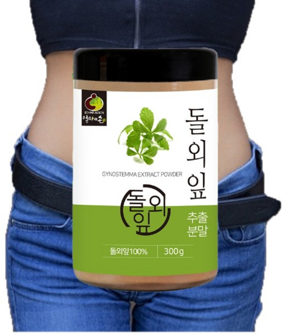 순수 프리미엄 100 % 무첨가 돌외잎 추출 분말 차 티 물 우유 재료 먹는 법 방법 돌왜잎 돌외입 가루 도외잎 돌에잎 톨외잎 추출물 파우더 파우다 Gynostemma powder, 300g, 1개