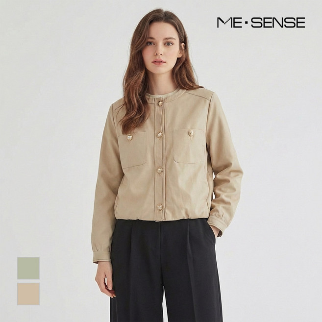 [미센스] 골드버튼 라운드넥 숏점퍼_MB43JPM203Z