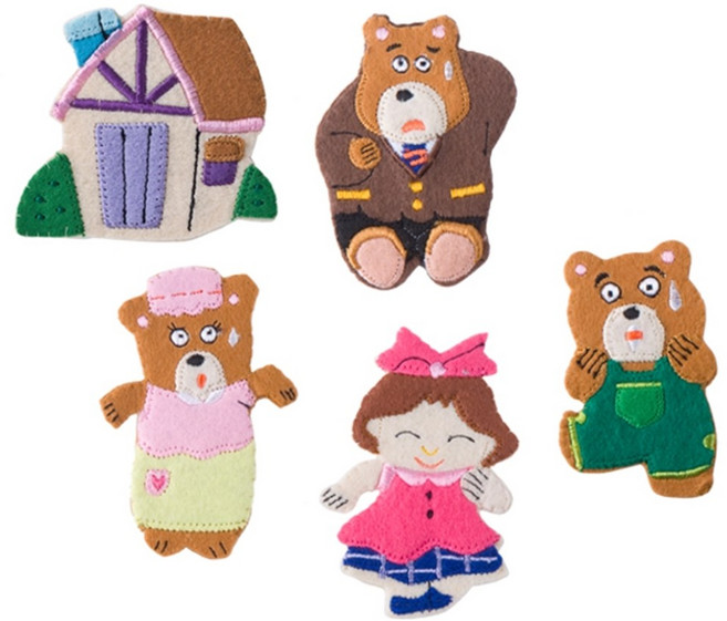 곰세마리 구연동화 손가락인형 세트 어린이집 교구, 1개