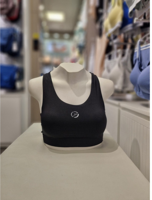 휠라언더웨어 액티브백포인트 미디엄 서포트브라탑 ITG1045F 블랙