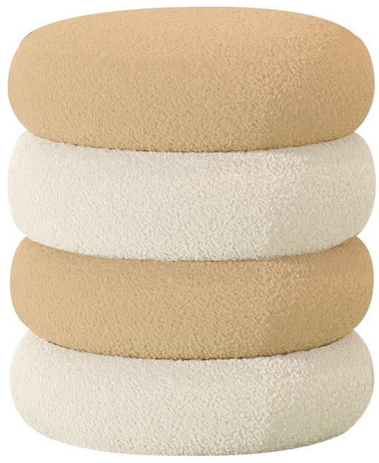 온더루프 부클레 패브릭 스툴, 1개, 샌드쿠키