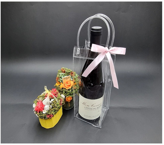 투명 쇼핑백 생활잡화용 와인