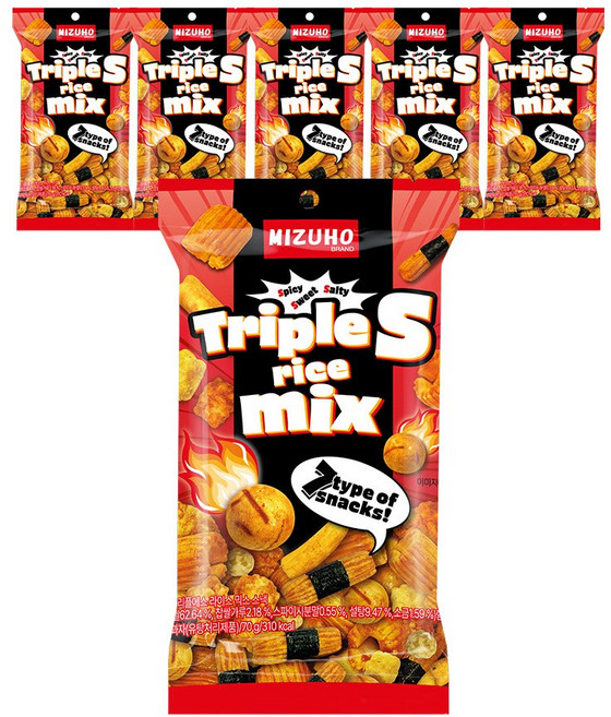 미즈호 트리플에스 라이스믹스 스낵, 6개, 70g