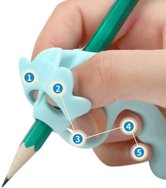휴보그 플라워핏 연필 교정기, 민트2+블루2, 1세트