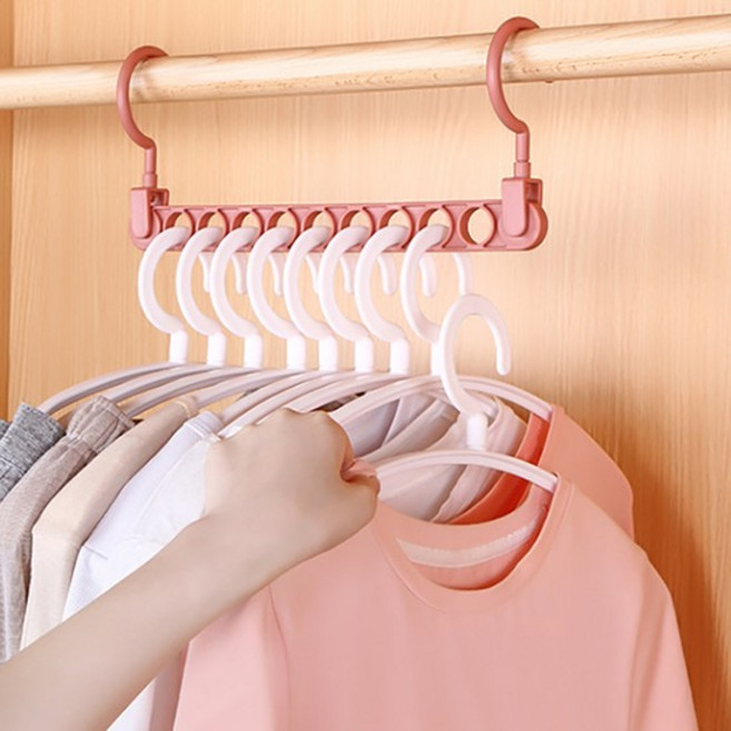 가로세로 공간활용 옷걸이 레드 9구 간격유지옷걸이, 단품, 1개, 없음