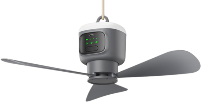 智慧充電吊扇 450mm大直徑扇葉 12000mAh電池 3段風力 定時, 12000mah充電款