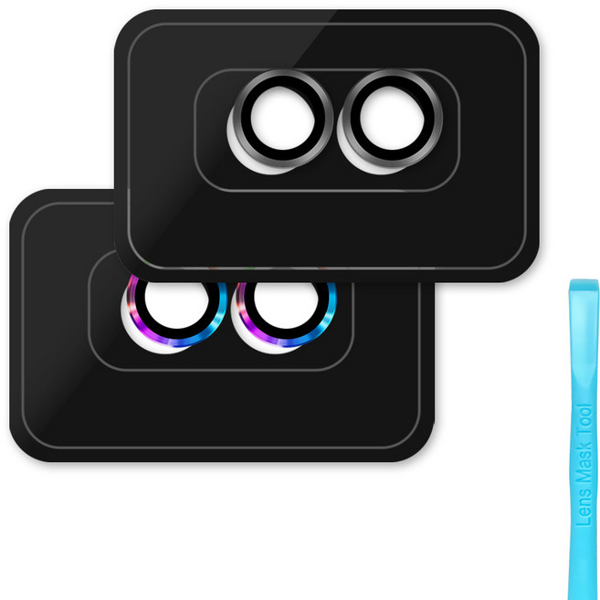 EZ 쉬운부착 핸드폰 카메라렌즈 보호필름 2장+제거기 포함 셋트, 1세트