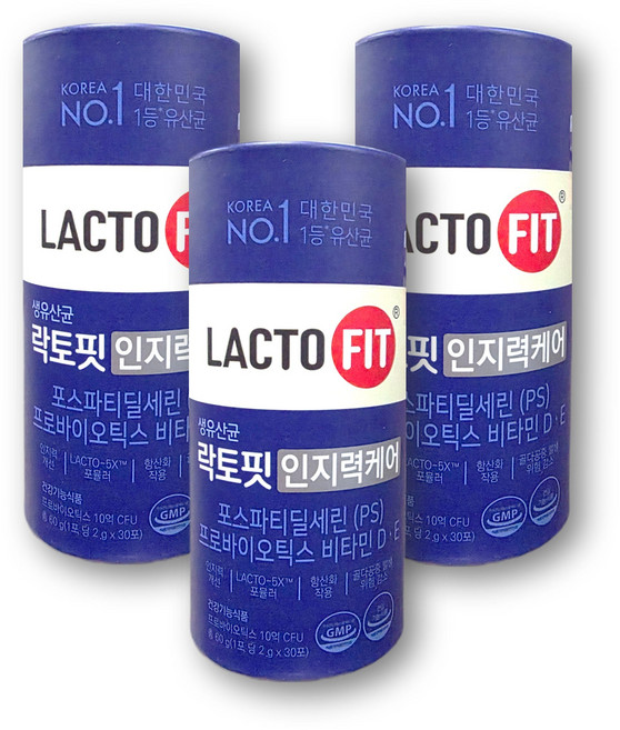 종근당건강 락토핏 인지력 케어 30p, 60g, 3개