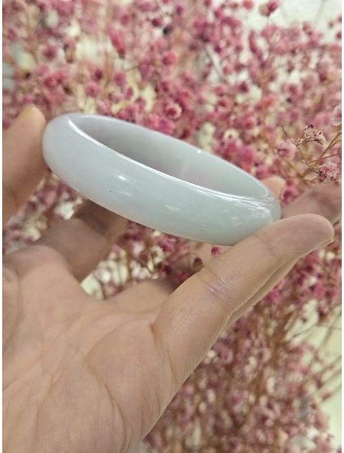七彩翡翠手鐲 紫羅蘭漂綠花 平安鐲 女款