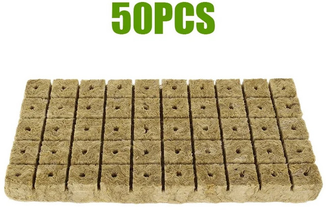 Grow Media Cubes Sponge Block Starter Plugs Hydroponic Garden Seed Water Cultivat Germinat Culture, 50PCS
