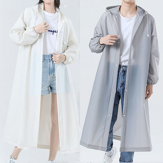 밀크린 성인 우비 워터밤 프리미엄 비옷 1+1 레인코트 일회용 다회용 2종 세트