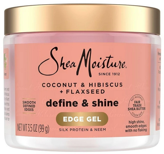 Shea Moisture Define & Shine Edge Gel + 아마씨 코코넛 & 히비스커스는 글리세린 코코넛 오일 및 상쾌한 달콤한 향이 함유된 하루 종일 가장자리를, 1, 99g - 쿠팡