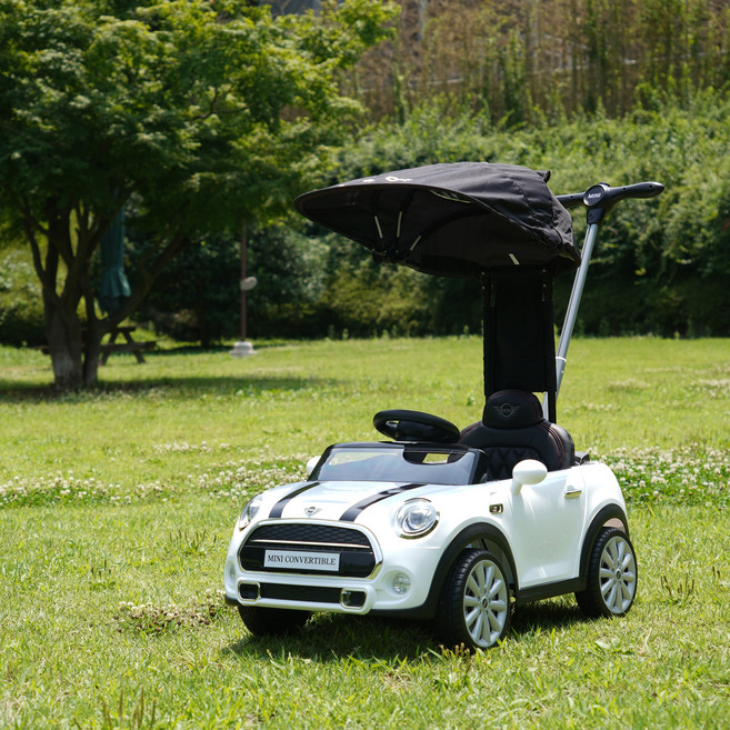 대호토이즈 미니쿠퍼 컨버터블 유모차형 푸쉬카, 화이트