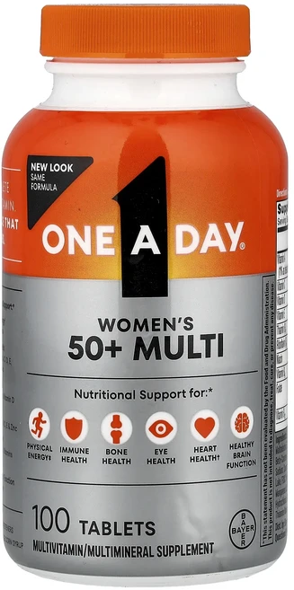 단백질 비타민 철분 마그내슘 칼슘 One-A-Day 50세 이상 여성용 컴플리트 종합비타민 100정 고루고루섭취해주세요, OneADay50세이상여성용컴플리트종합비타민100정, 1개 - 쿠팡
