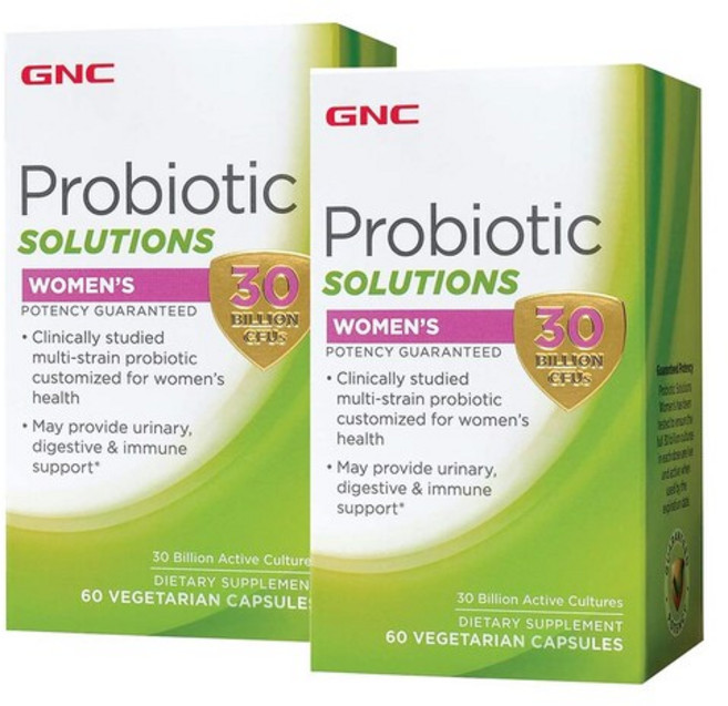 GNC 프로바이오틱 솔루션 우먼스 300억 CFU 60캡슐 x 2팩 식물성캡슐 여성용
