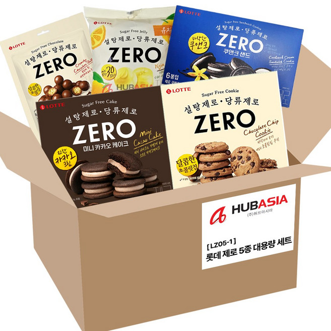 롯데 제로 대용량 과자세트 5종 사무실 탕비실 간식세트 LZ05-1, 1개