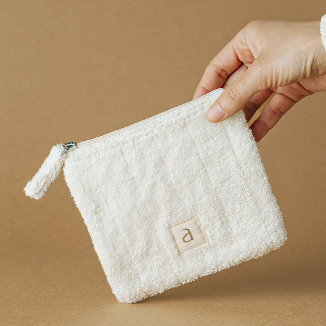 에이키코 클라우드 테리 납작 파우치 소형