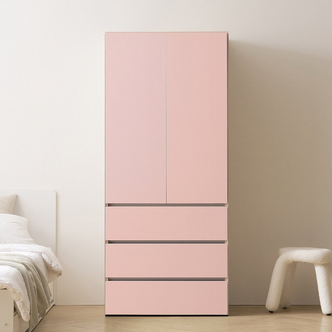 바로방가구 이븐 터치 빅수납 800 서랍 옷장 드레스룸 시스템장, 핑크