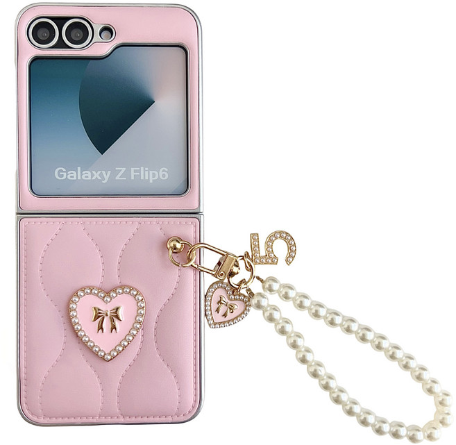 윰스모르 진주 스트랩 갤럭시 플립 폴드 휴대폰 케이스