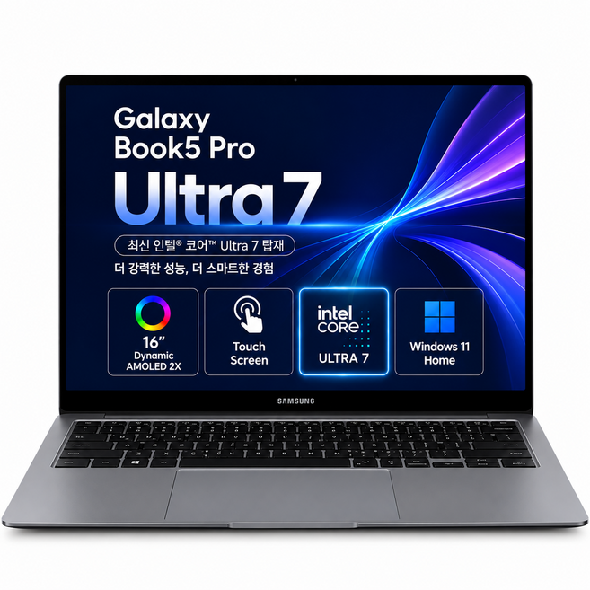삼성 갤럭시북5 프로 16인치 울트라7 사무용 업무용 AI 터치 노트북, NT960XHA, WIN11 Home, 32GB, 2TB, 그레이