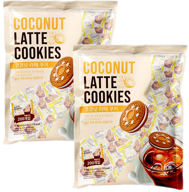 코코넛 라떼 쿠키, 1kg, 2개