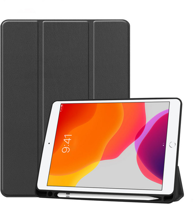 아이패드 에어 2세대 9.7 펜슬롯 소프트 레더 케이스, 레드, 1개