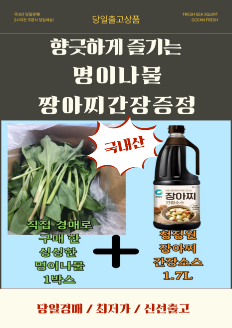 당일경매 국내산 명이나물 신선한 제철채소 경매후바로발송 가정용 장아찌용 재철용, 1개, 1kg