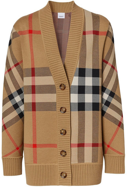 버버리 버버리 빈티지 체크 V넥 가디건