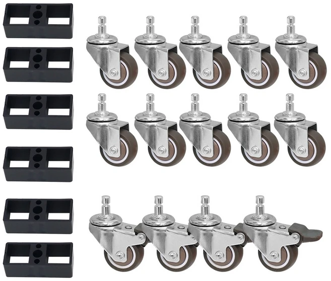 21세기트랜드 조립식 텃밭 화분 바퀴( 4칸화분철바퀴세트 ) 텃밭 구매시에만 구매해주세요, 4칸(직사각)텃밭철바퀴세트 신형(14개+결합부품6개), 1개 - 쿠팡