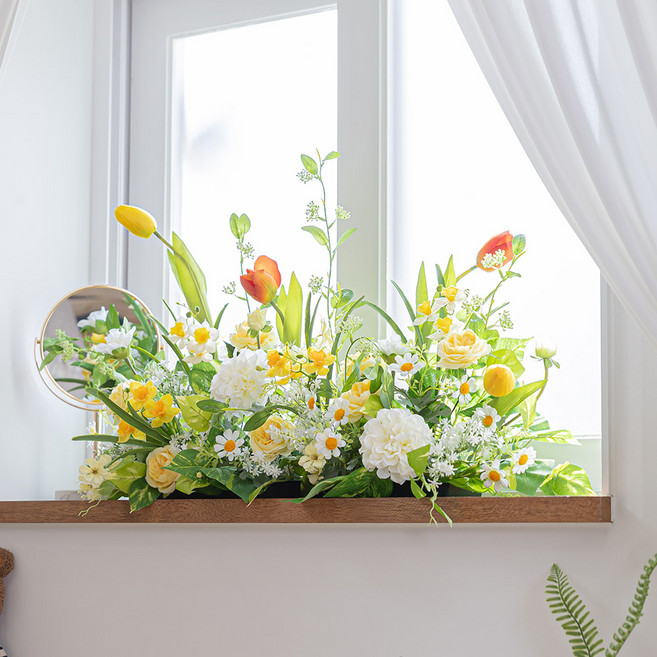 인테리어 조화 7종 센터피스 장식 소품 웨딩 카페 촬영, -, 04.ST84_튤립 데이지 대형 센터피스 80cm, 1개