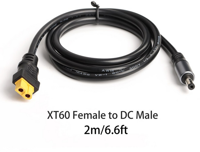 XT60 커넥터 패널 연결 전원 5521 어댑터 충전 태양 자동차 전지 케이블 배터리 16AWG, 2M 2
