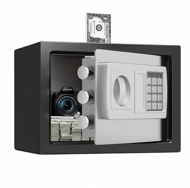 루티 미니 소형 금고 가정용, 블랙