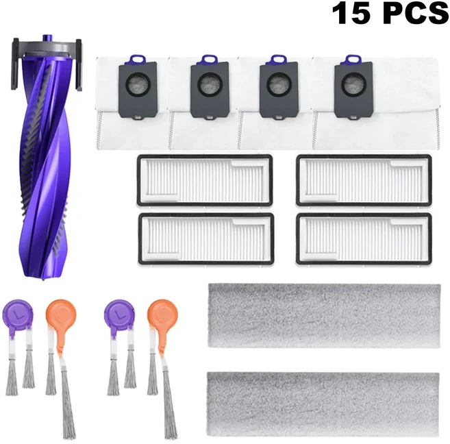 나르왈 플로우 진공청소기 부품 메인 롤러 사이드 브러시 대용량 먼지봉투 HEPA 필터 천 액세서리, 01 Set A