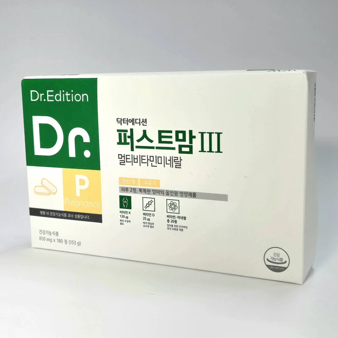 닥터에디션 퍼스트맘 3 리뉴얼, 180정, 1박스 - 쿠팡