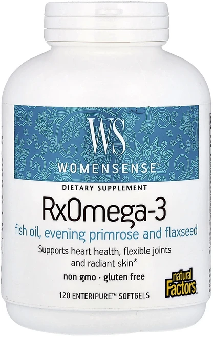 단백질 비타민 철분 마그내슘 칼슘 Natural Factors WomenSense® RxOmega-3 Enteripure™ 소프트젤 120정 고루고루섭취해주세요, 1개 - 쿠팡